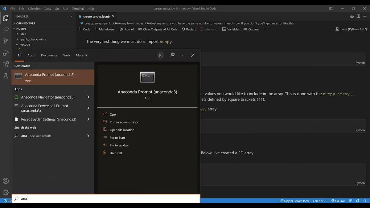 'Video thumbnail for How to Use Jupyter Notebooks with Visual Studio Code (and Anaconda)'