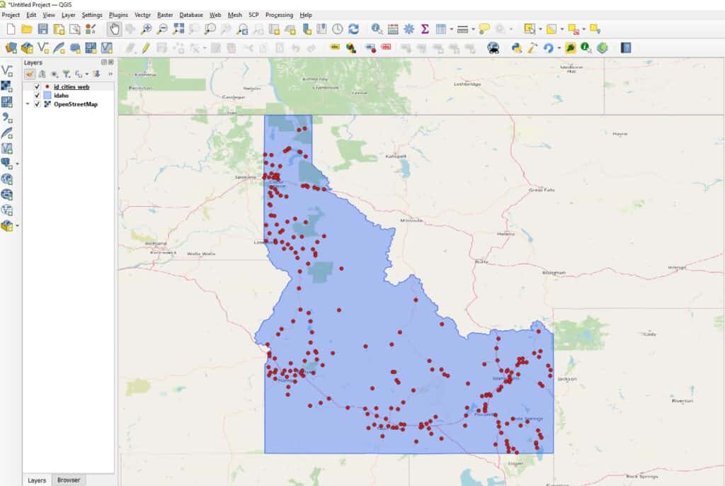 web map layers in qgis