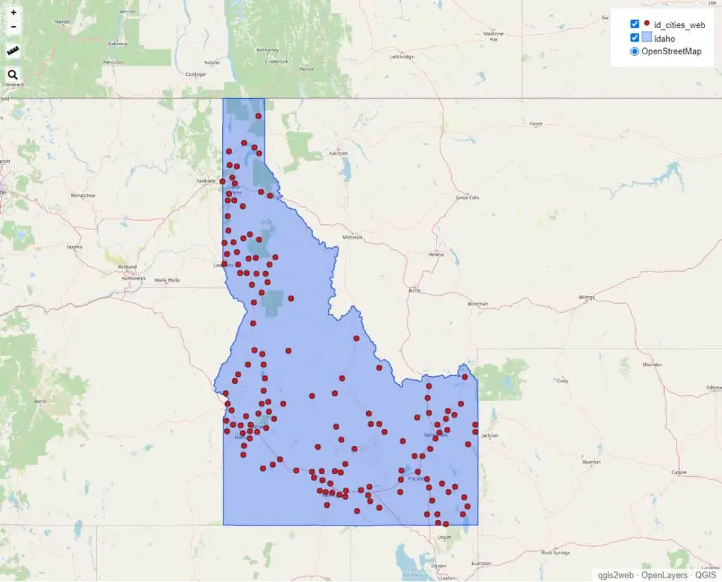 qgis2web web map